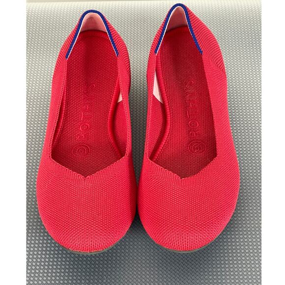 Rothy's The Flat Scooter Red Round Toe Ballet Flats Size 6 - Picture 2 of 6